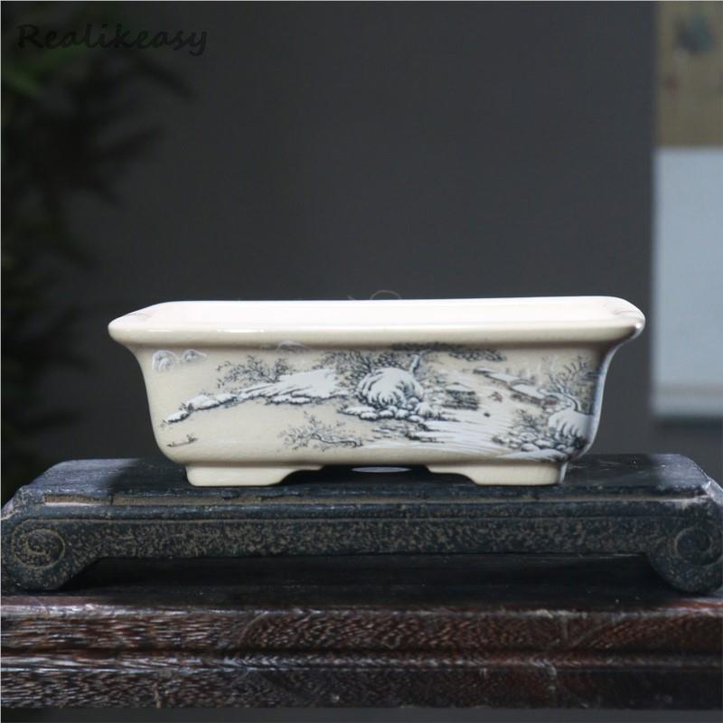 Mini Bonsai Zen Garden - 6 boyutu mor kum saksı seramik