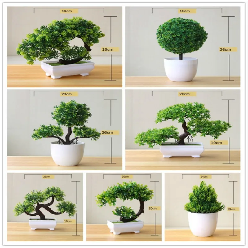 Bonsai Garden Sushi - Yapay bitkiler saksı Bonsai yeşil küçük